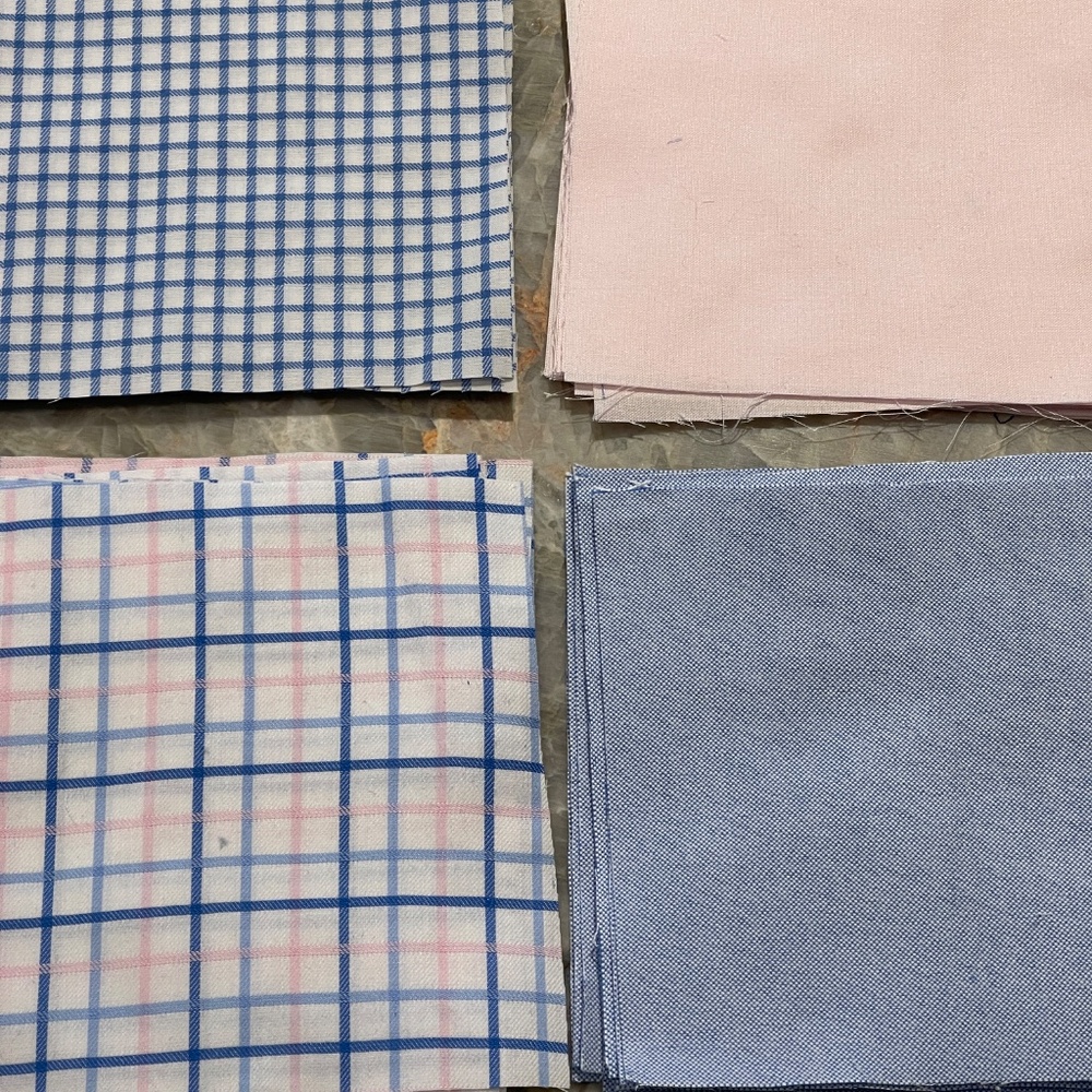 5" Inch Quilt Squares 40 from Men's Dress Shirts Sustainable Repurposed
